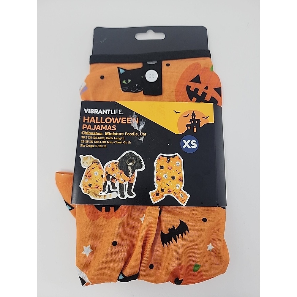 Vibrant Life Orange Halloween XS Dog Pajamas